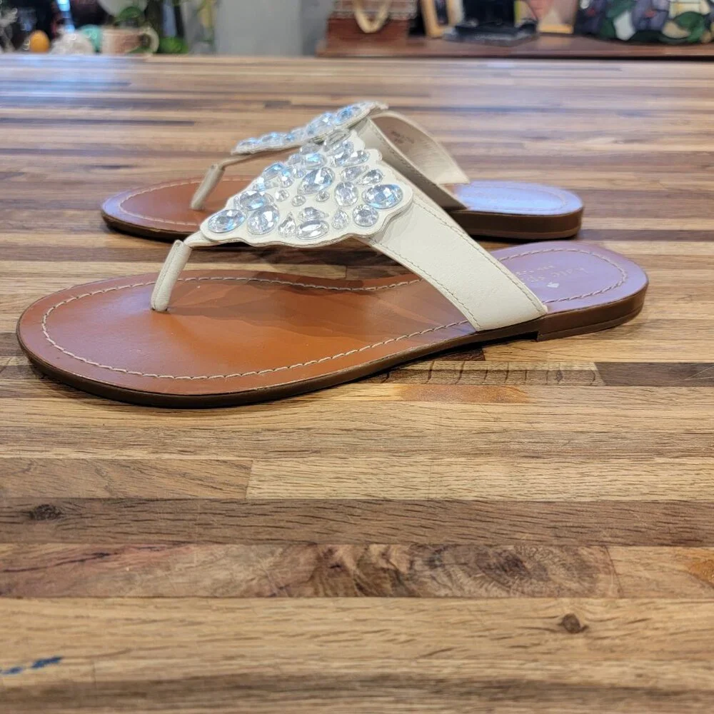 Kate Spade Cora Jeweled Thong Toe Flat Sandals